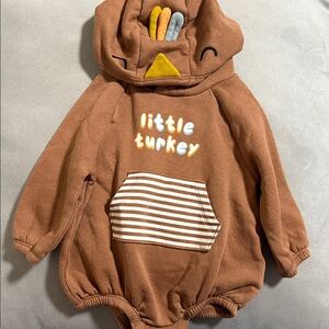 Brown Little Turkey Baby Romper (fleece) 🦃